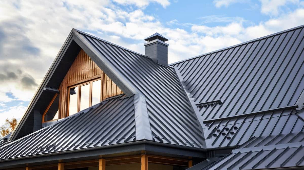 Torbalı EPDM Kauçuk Çatı – antrasit kenet sistem metal çatıyla kaplanmış müstakil ev